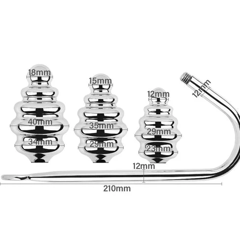 Anal GreatBenefit 8826 Hook Screw-in Ribbed Set 0614